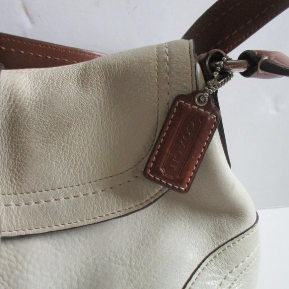 *COACH Beige and Brown Leather Hampton Hobo Shoulder Bag - Picture 6 of 12